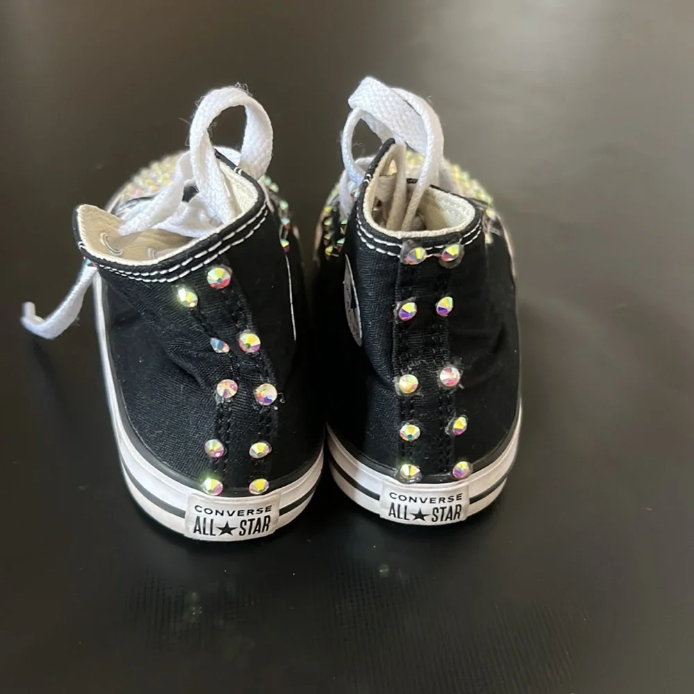 Converse: Custom blinged out Converse All Stars. High top. Kids size 9